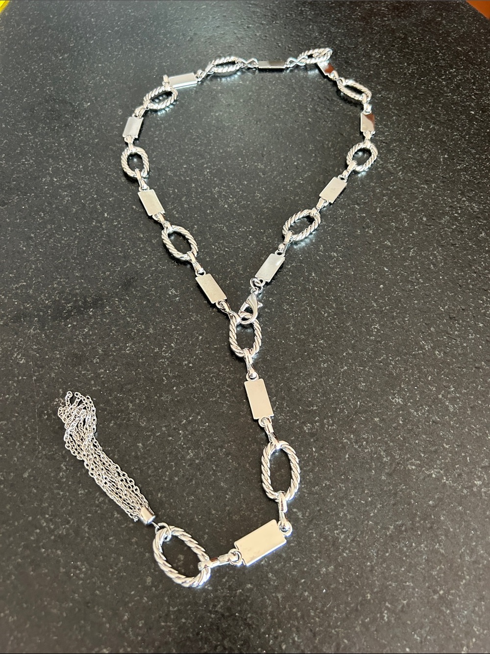 Chico's Silver Rope-Link Y Necklace